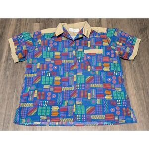Disney World Employee Cast Member Costume African Print Shirt Women's Size‎ 20